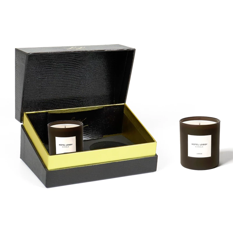 Free Design Premium Texture Paper Scented Candle Packaging Boxes with Custom Gold Stamping Logo Crown Win Packaging Manufacturer
