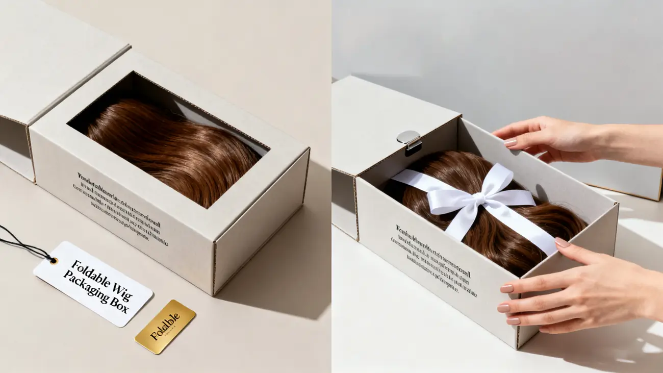 Foldable wig packaging box