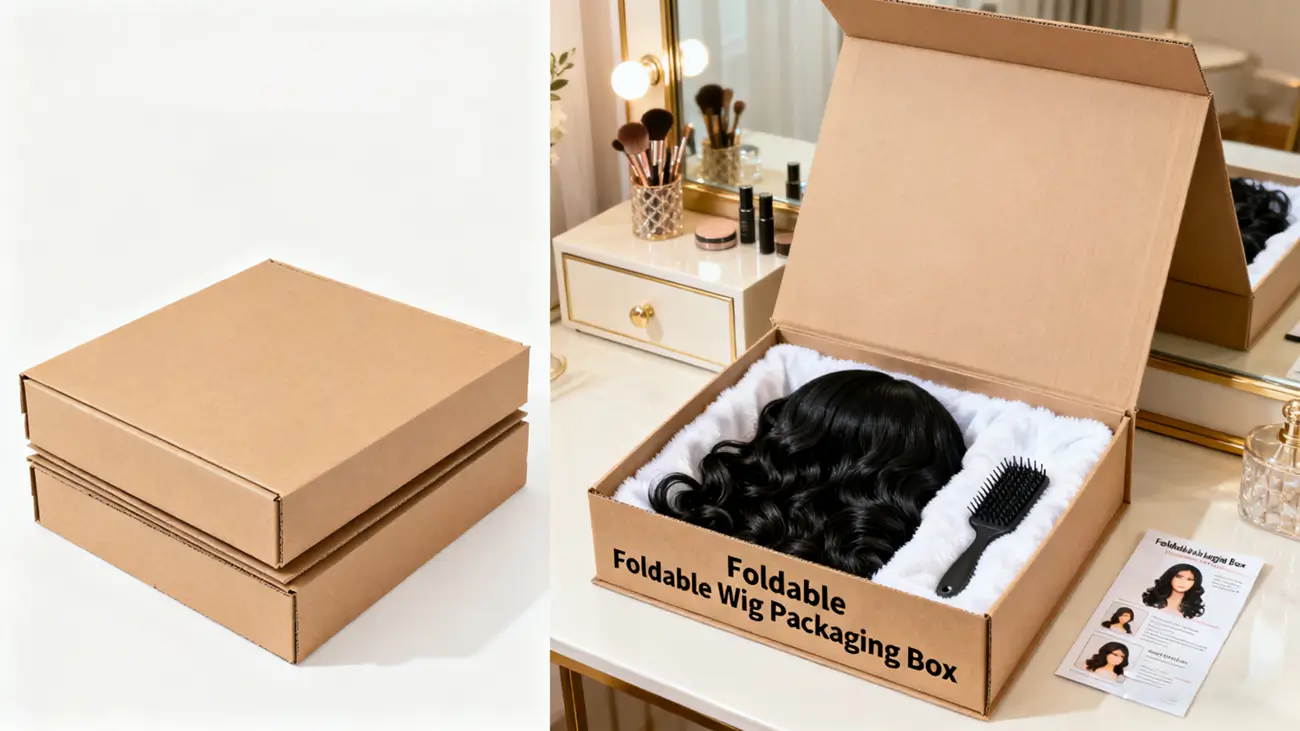 Foldable wig packaging box2