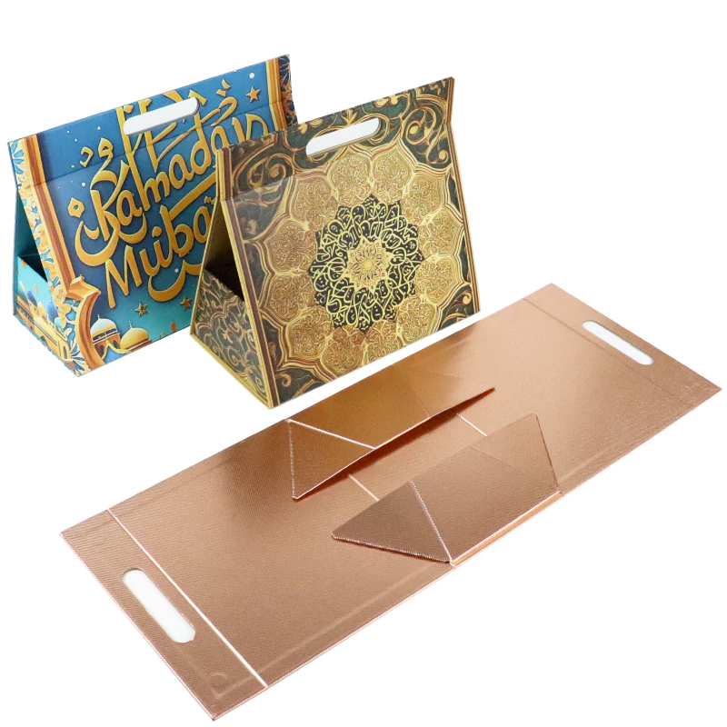 Creative design custom printed triangle paper folding box for cosmetics perfume packaging Crown Win Package Factory