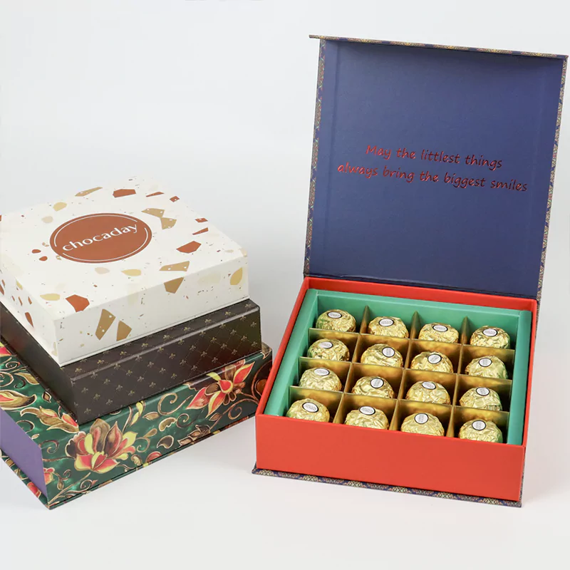 Wholesale custom printed personalised chocolate packaging boxes Crown Win Manufacturer