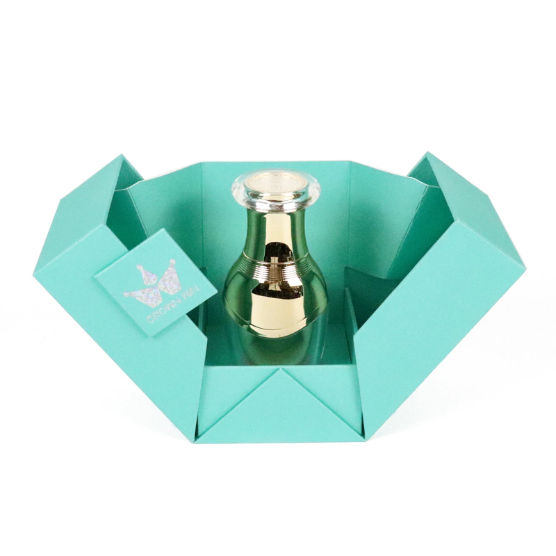 Custom printed brand perfume packaging boxes with double door design Crown Win Packaging Manufacturer