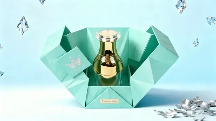 Custom double door perfume packaging box: Let Crown Win create a brand quality packaging solution for you