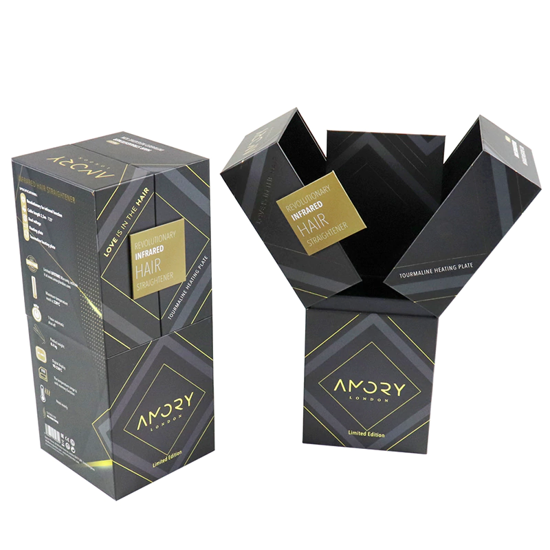 Customized creative double-door design beauty curling iron packaging box perm clip packaging Crown Win Package Manufacturer