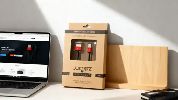 Customized kraft paper USB charging cable packaging box: Crown Win enhances your brand image with sustainable customized solutions