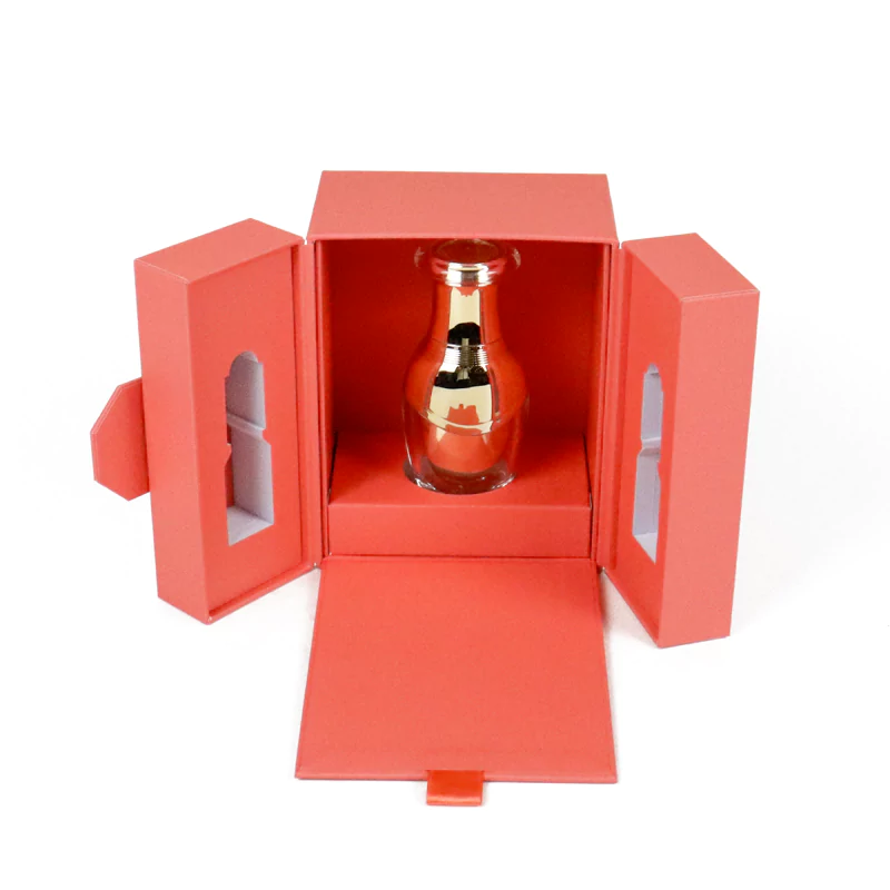 Creative double-door design custom printing branded perfume packaging box Crown Win Packaging Manufacturer
