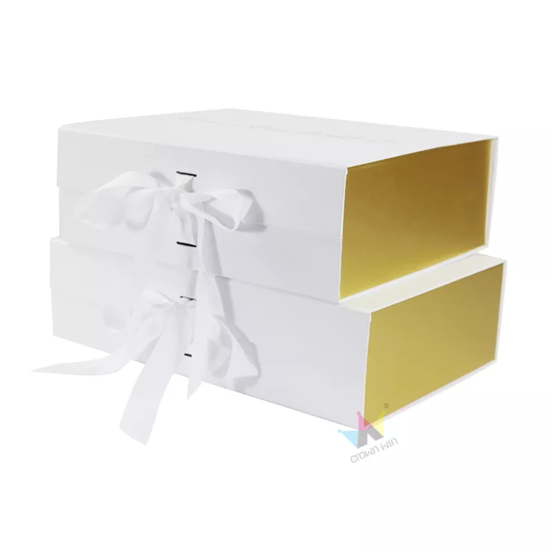 Manufacturer Wholesale Cardboard Packaging Custom Foldable Paper Box With Ribbon