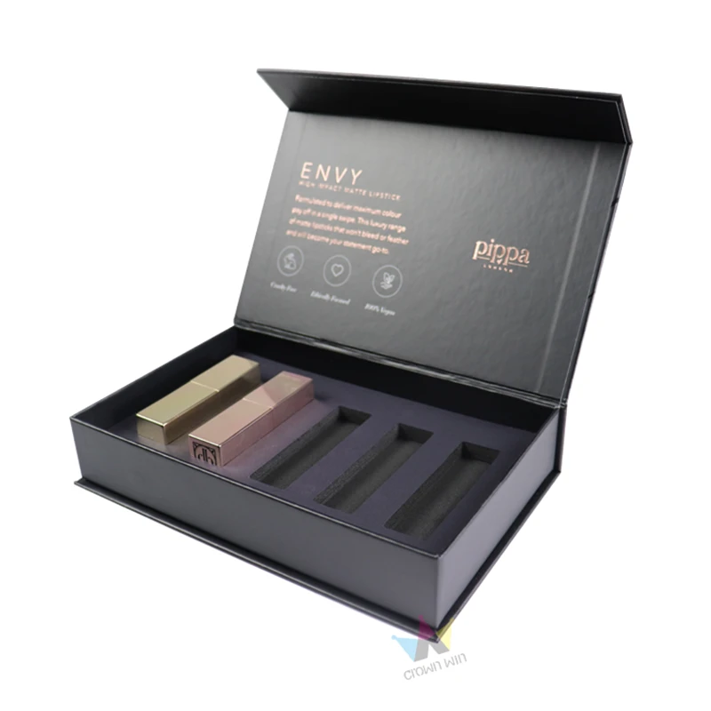 Manufacturer Wholesale Paper Box Packaging Magnetic Closure Custom Lipstick Box Crown Win