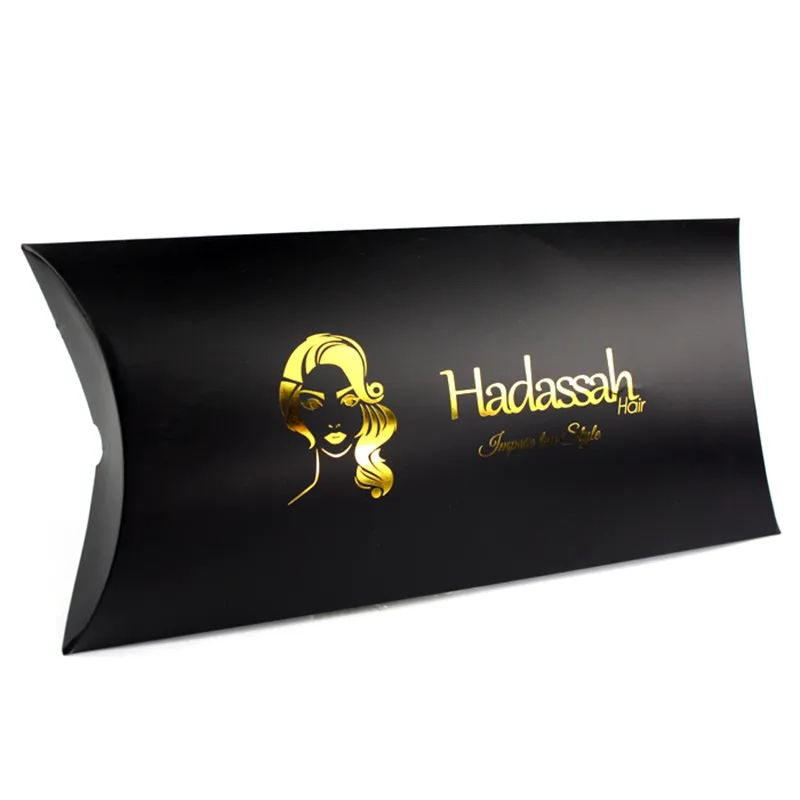 Crown Win Elegant Packaging Custom Hair Extension Pillow Box Wholesale