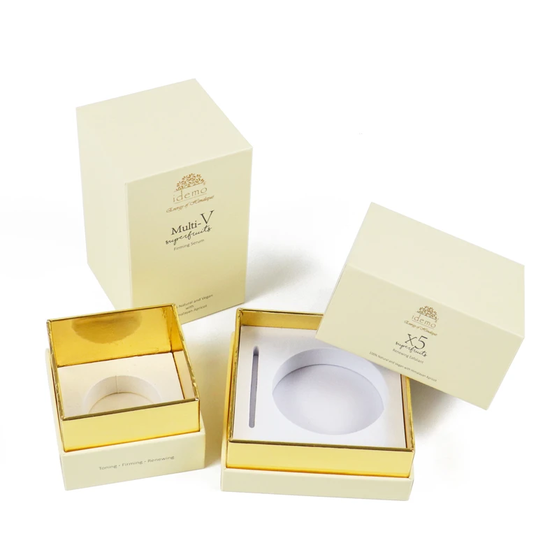 Gold Printing Cardboard Packaging Custom Lid And Base Candle Box Wholesale