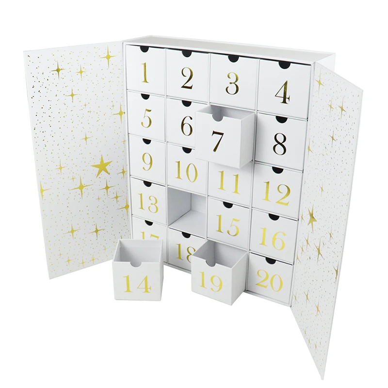 Holiday Design Christmas Gift Packaging Custom Double Door Calendar Box Wholesale