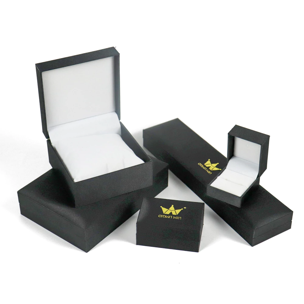 Custom Luxury Gold Foil Logo Jewelry Earrings Necklace Paper Packaging Box,Crown Win Factory,China