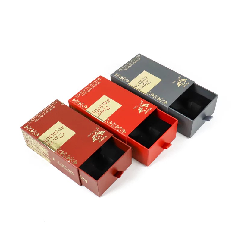 Custom Design Gold Hot Stamp Logo Drawer Type Perfume Packaging Box OEM/ODM Packaging Box Factory Crown Win Manufacturer