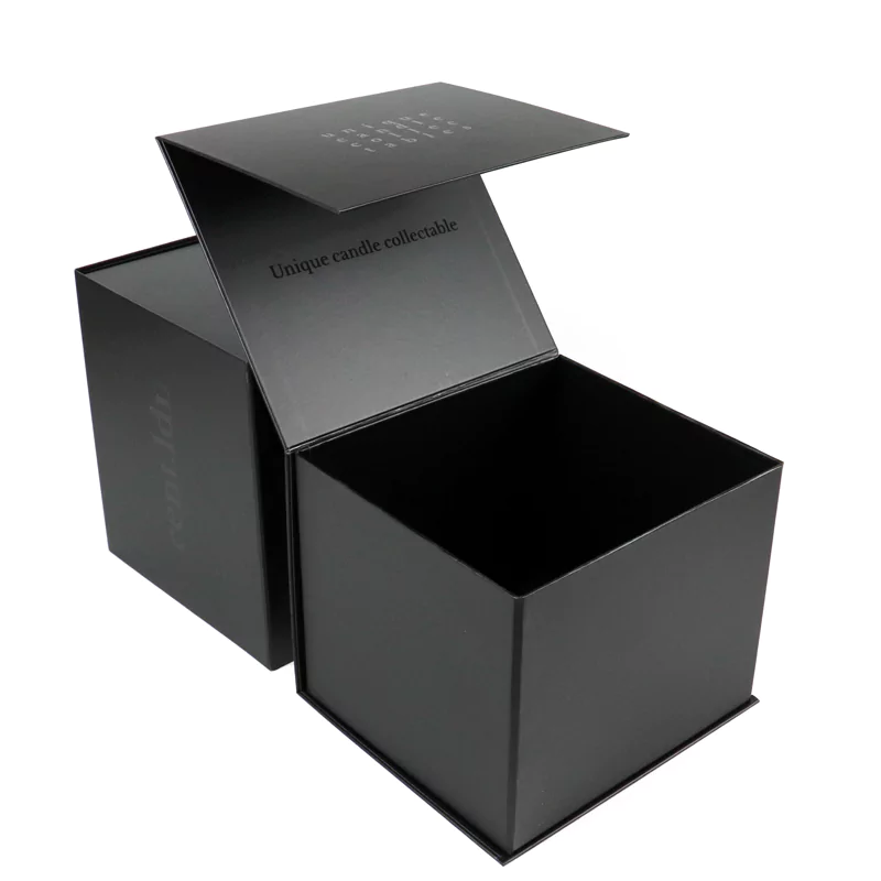 Custom Logo Design Luxury Rigid Paper Matt Black Collapsible Magnetic Gift Packaging Box with UV Printed Crown Win Package Factory
