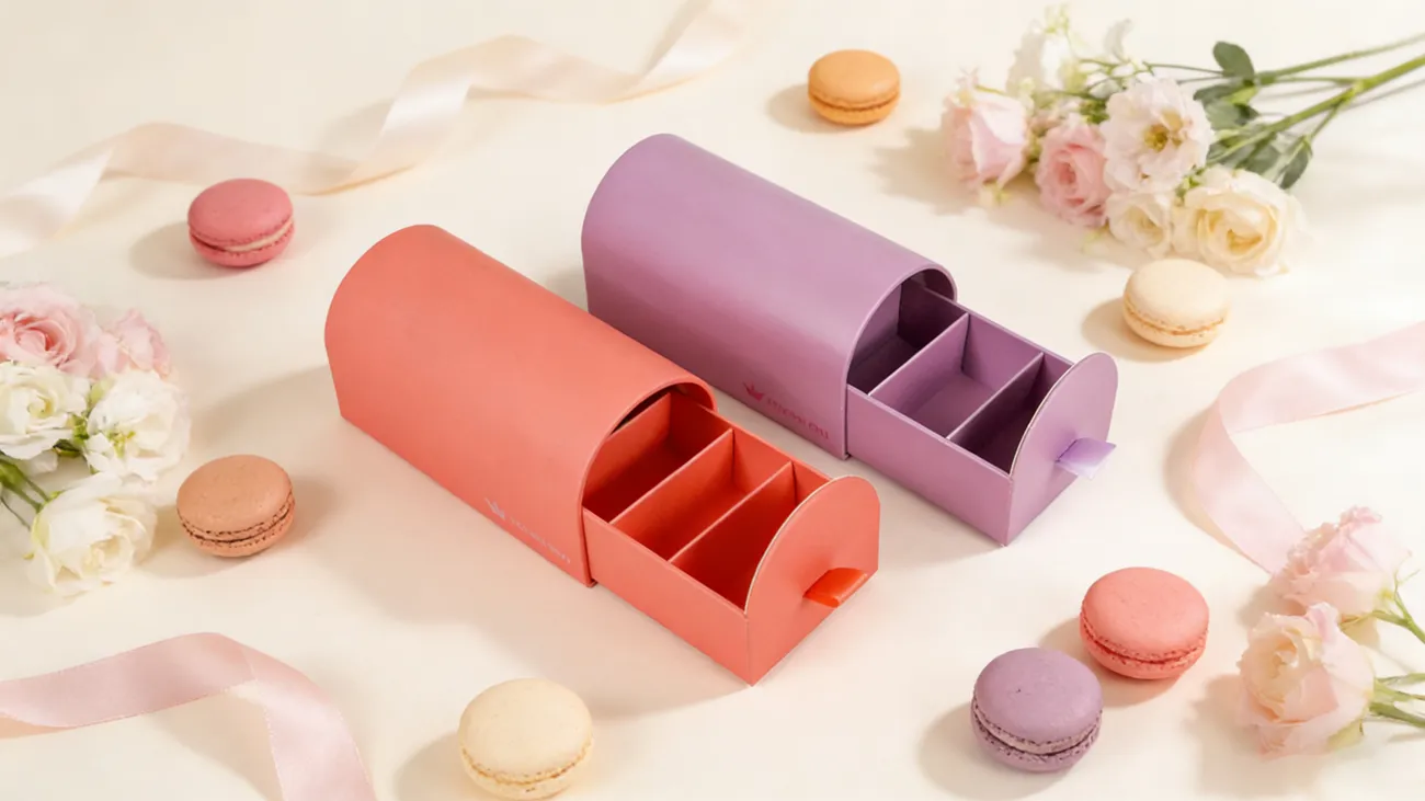 Macaron and chocolate gift boxes2
