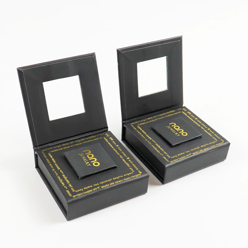 Personalised customised necklace jewellery box with gold foil logo manufacturer