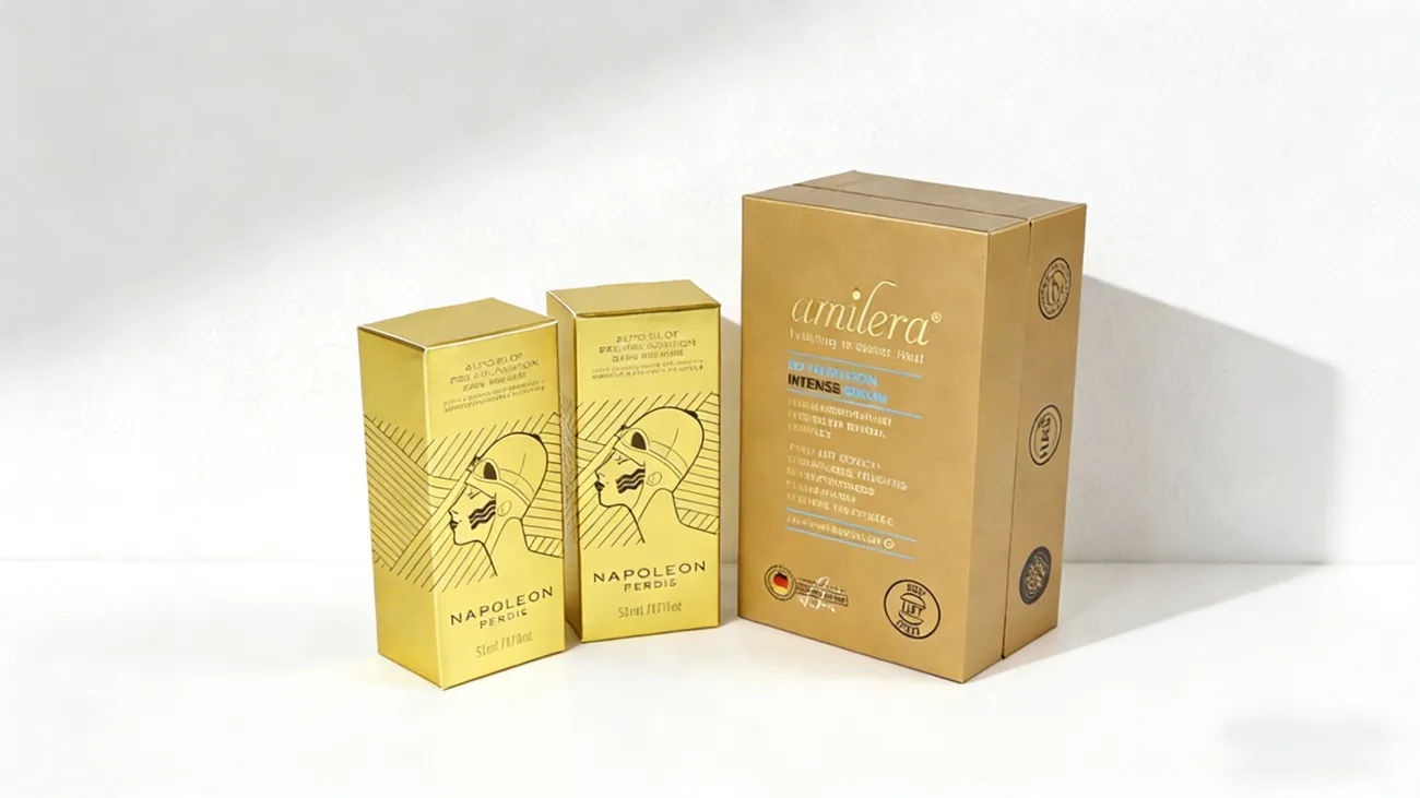 Customized gold foldable skincare packaging box: Let your pre makeup lotion/skincare products have both beauty and strength online