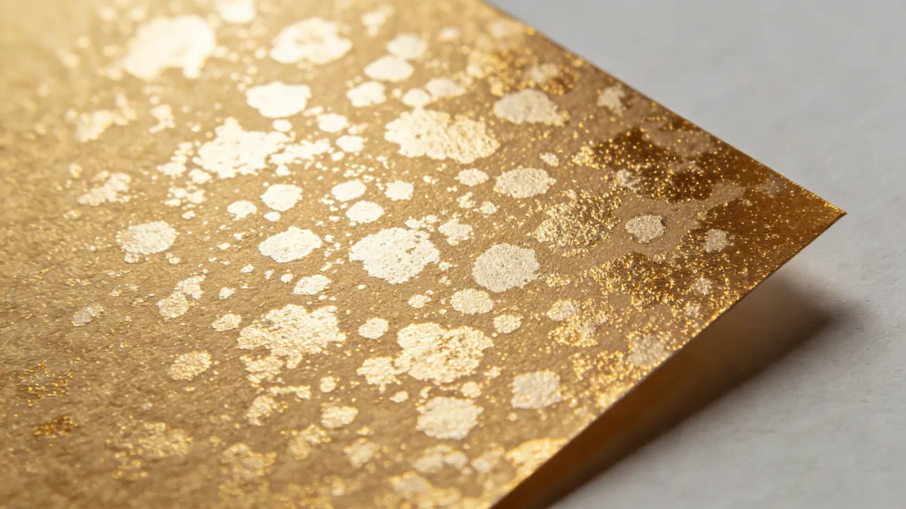 Oxidation spots on pearl paper after hot stamping