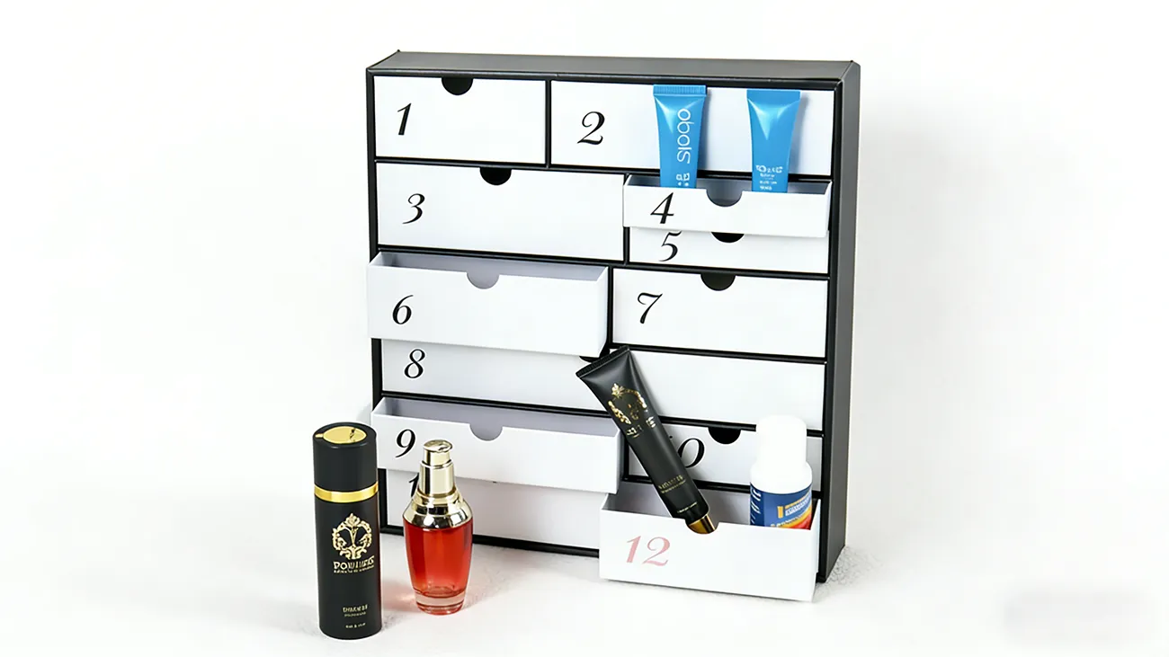 High end 12 day custom cosmetics countdown calendar gift box - Crown Win