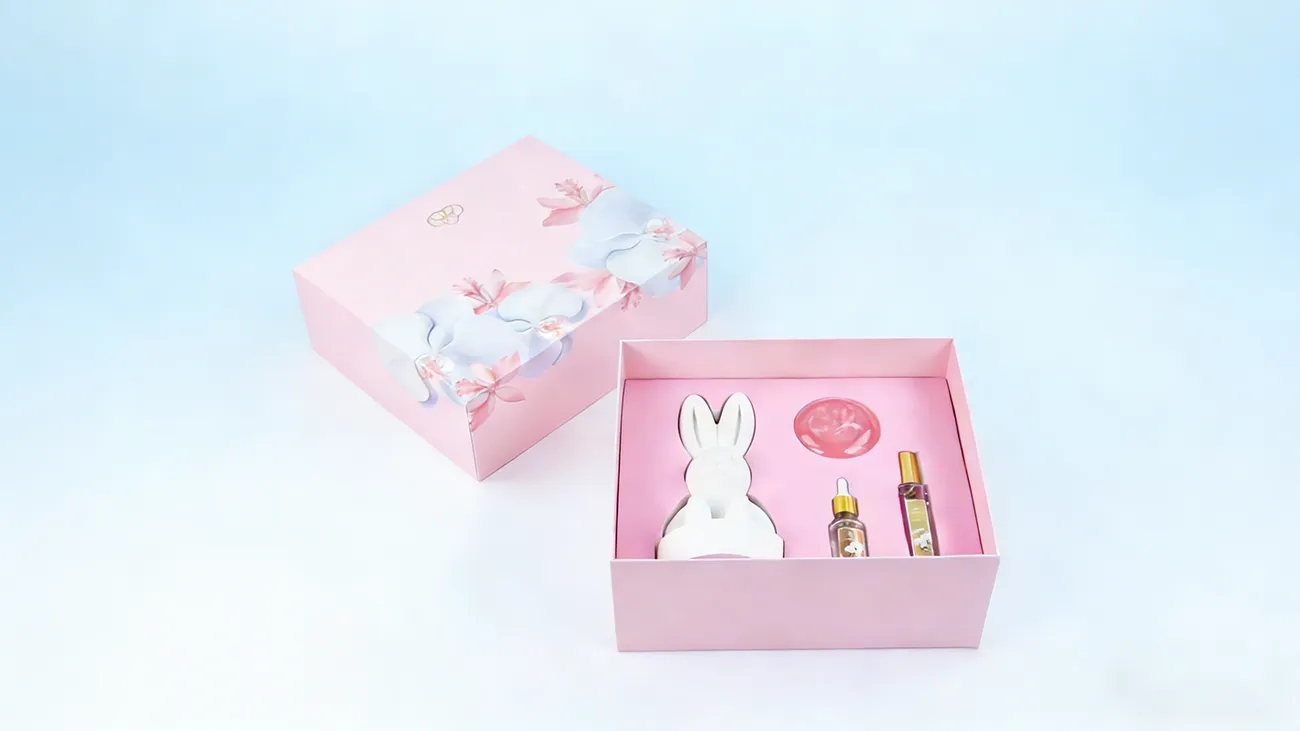 High end cosmetics packaging gift box set (including customized paper bags) - Crown Win Packaging Box Manufacturer