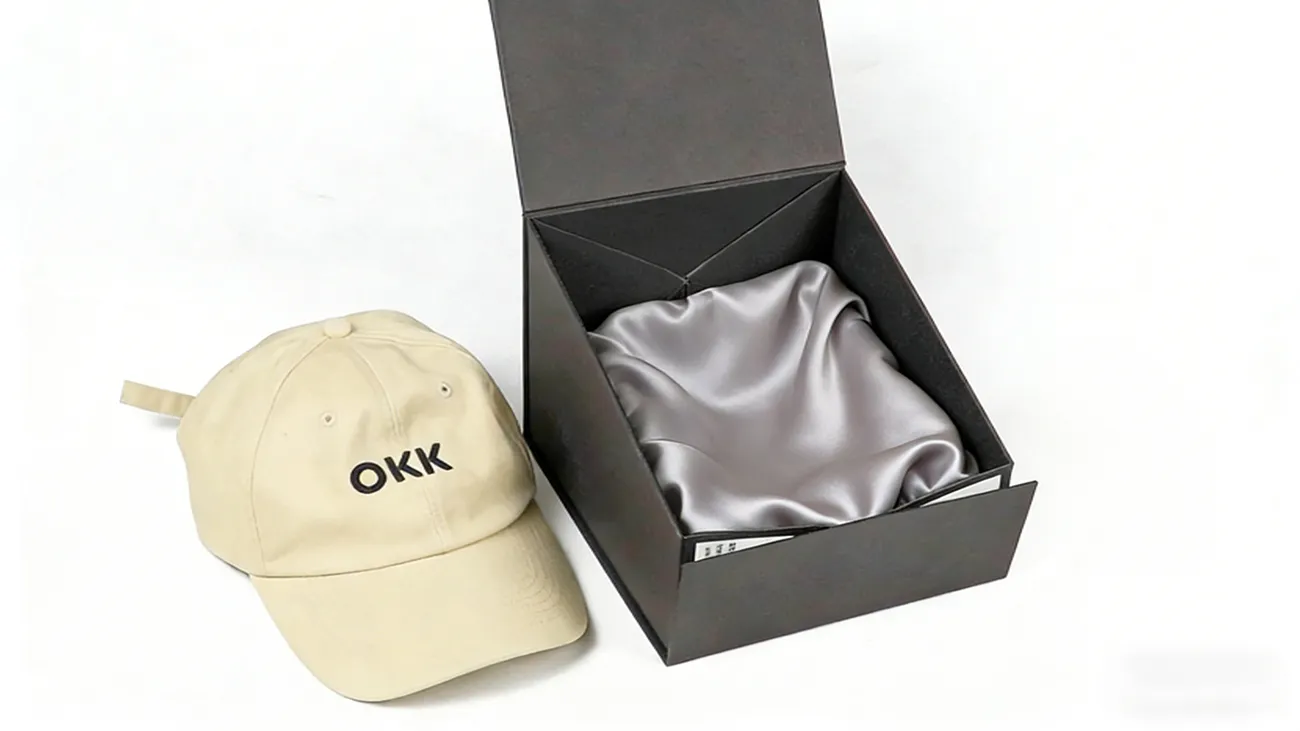 Customized printing trapezoidal hat box with hot stamping - Crown Win Manufacturer