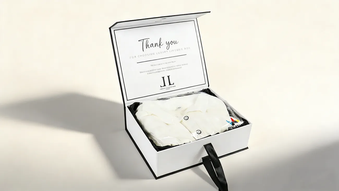 High end magnetic packaging box, suitable for clothing and accessories, lined with satin, magnetic sealing