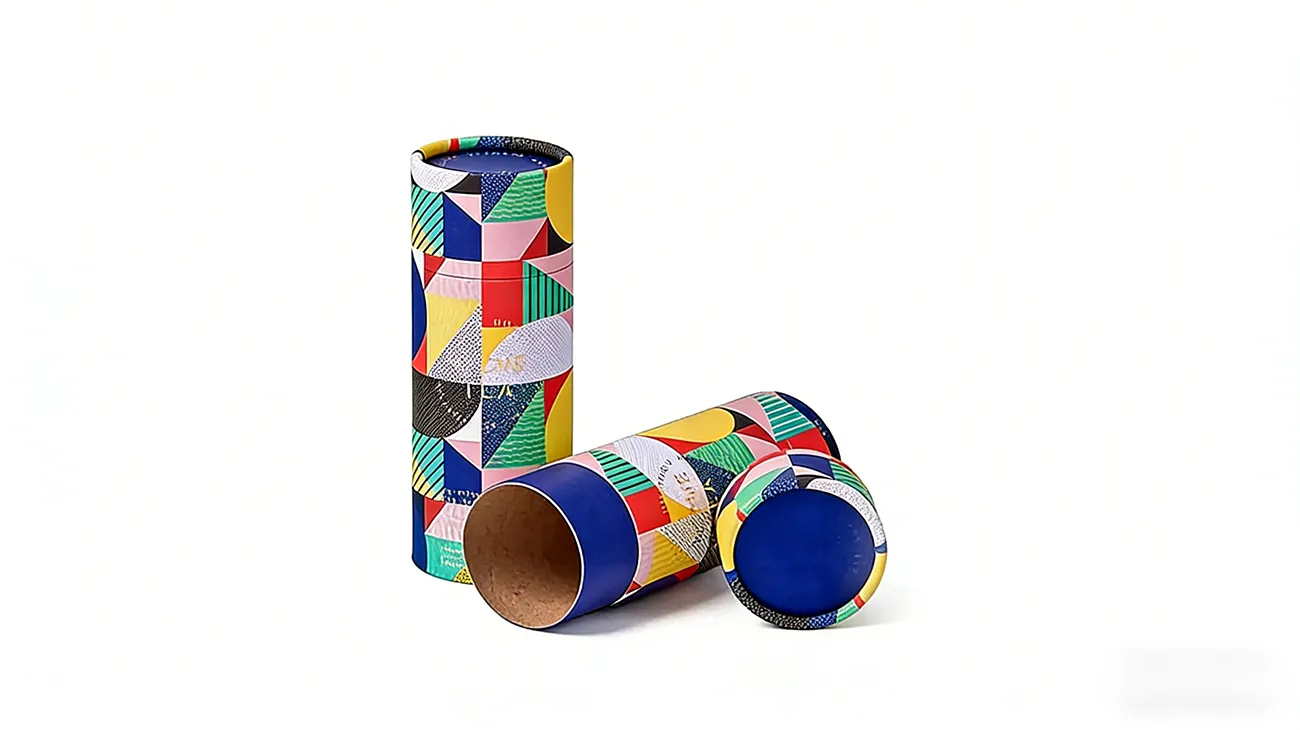 Recyclable paper tube with eye-catching illustrations, suitable for pasta