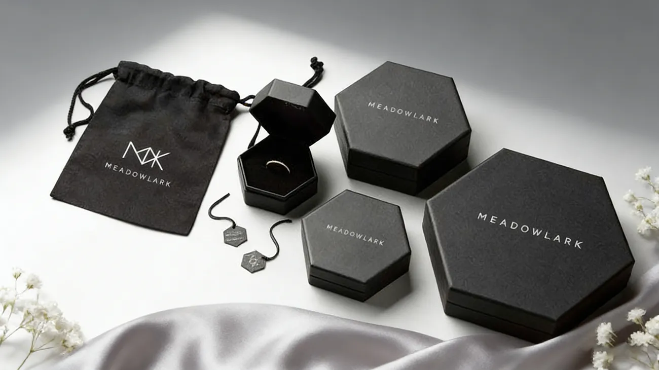 Hexagonal luxury cardboard jewelry box for rings