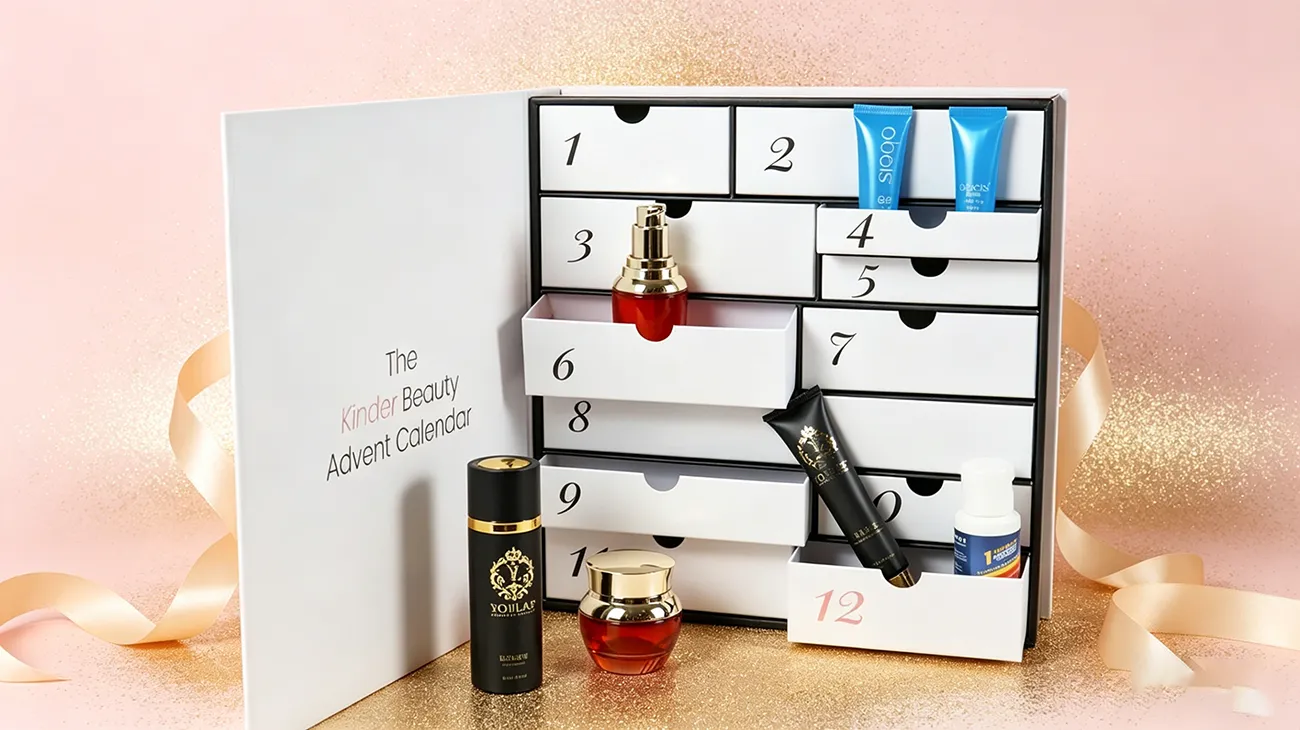 Christmas Countdown Calendar Rigid Gift Box for Holiday Makeup