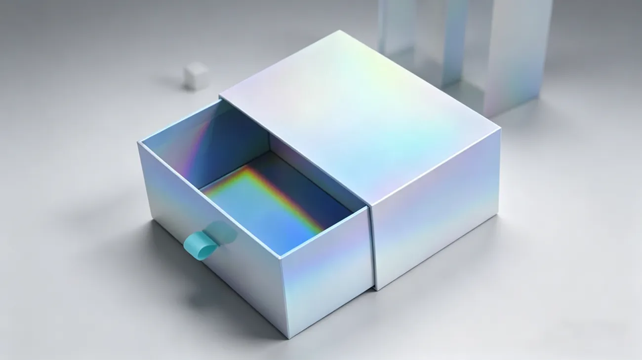 Holographic Rigid Box and Tray Cosmetic Gift Set
