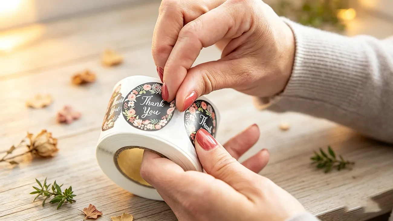 Custom printed seasonal stickers for flexible packaging refresh