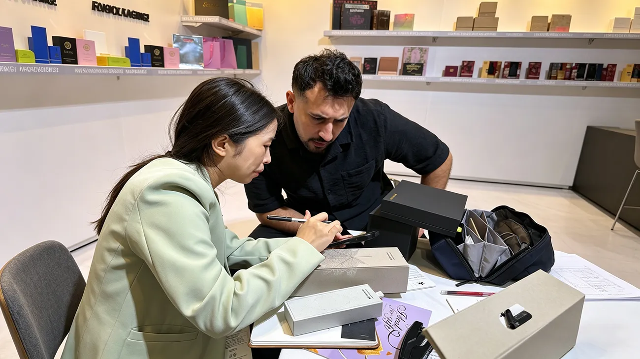 Crown Win Packaging negotiates with global buyers at the 2026 Hong Kong Printing and Packaging Exhibition