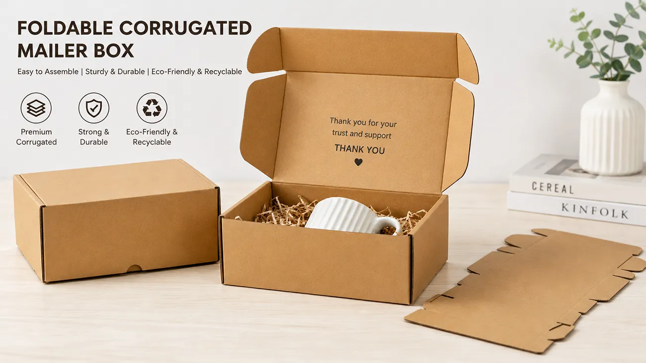 Foldable corrugated mailer boxes from Crown Win to reduce custom packaging shipping costs