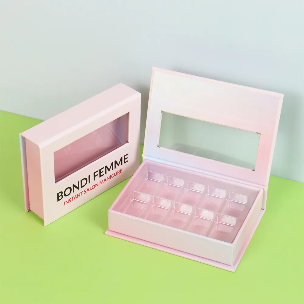 Cosmetic nail packaging box
