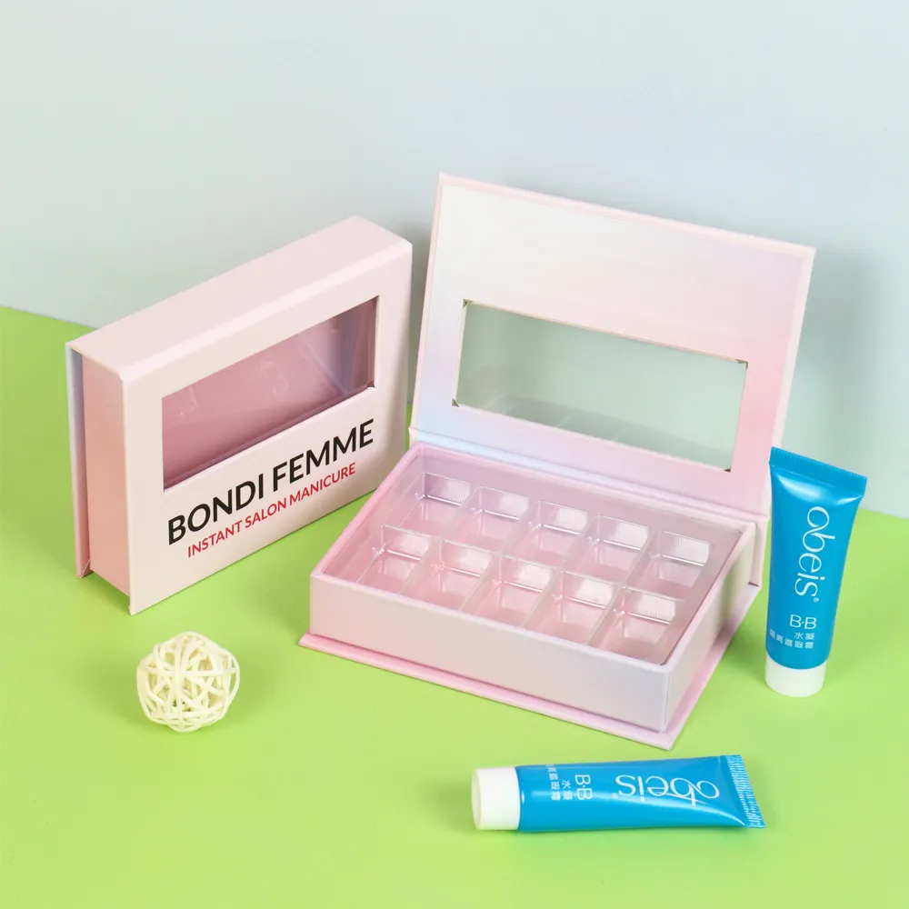 Cosmetic nail packaging box