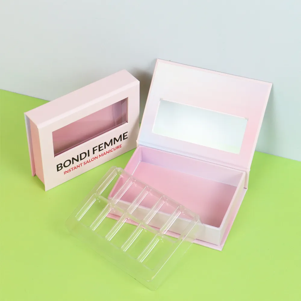 Cosmetic nail packaging box