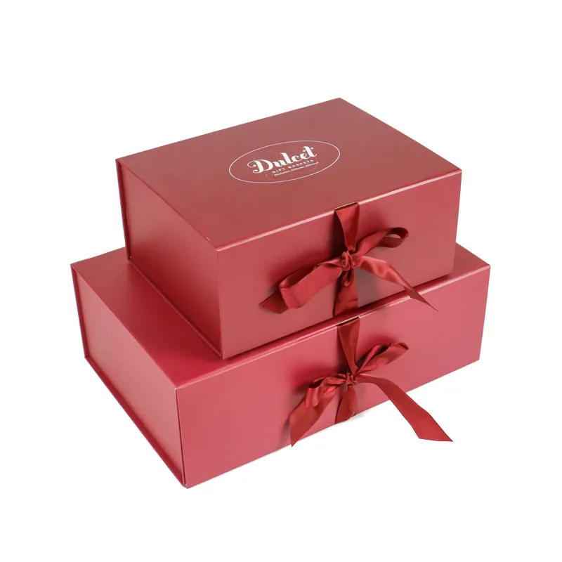 Foldable Bridesmaid Gift Box with Ribbon