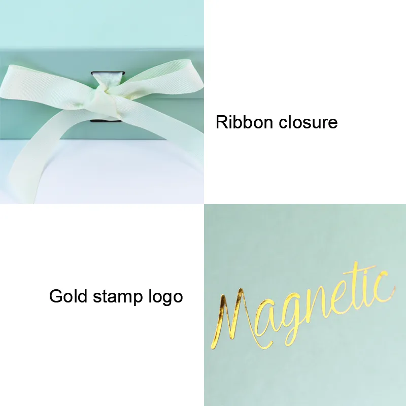 folding packaging box with ribbon