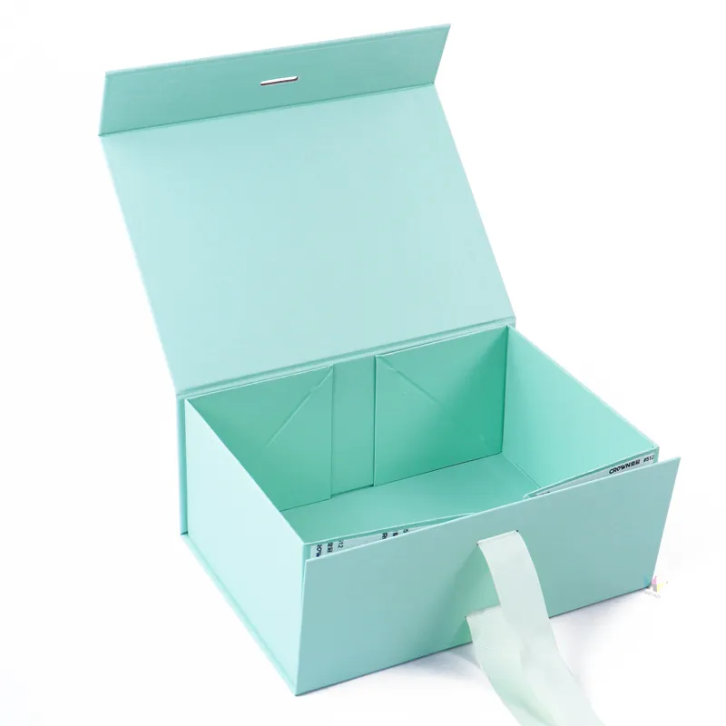 folding packaging box with ribbon