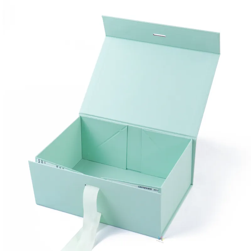 folding packaging box with ribbon
