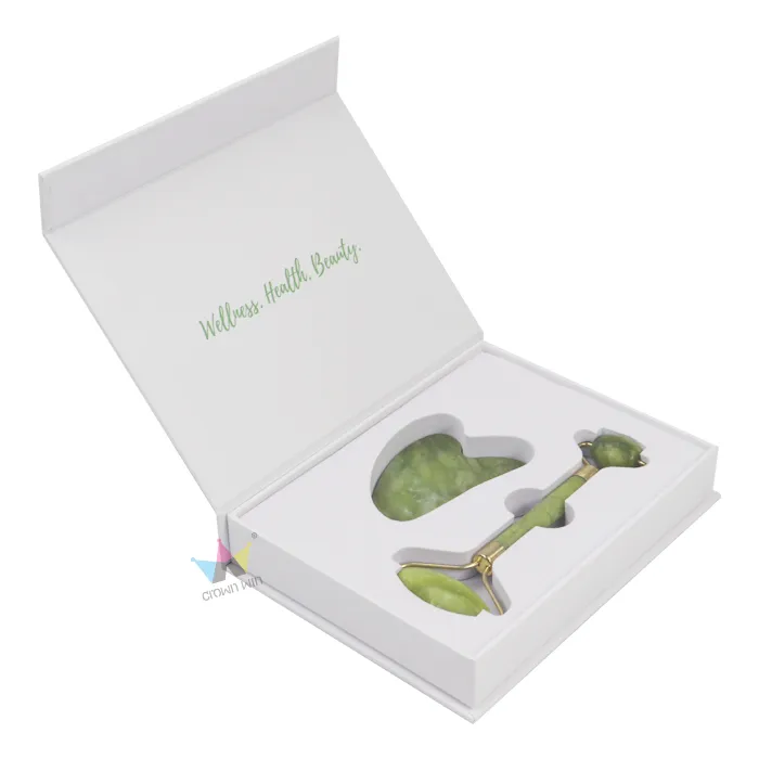 Custom beauty gift free 3D design magnetic facial massage roller tools beauty gua sha packaging box