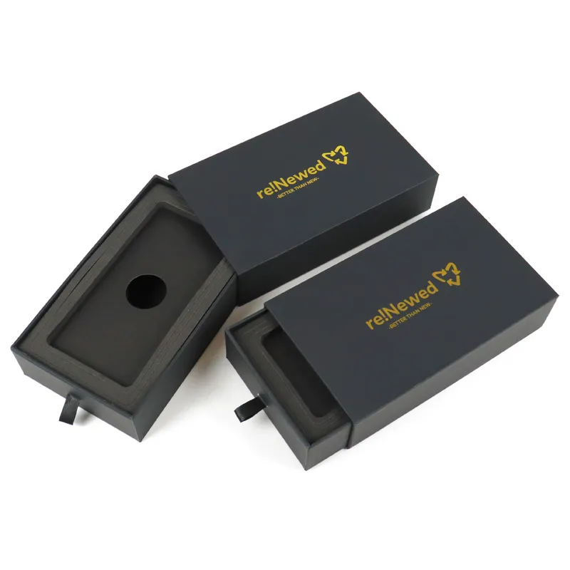 Crown Win Wholesal Custom Packaging Slide Drawer Phone Packaging Boxes with Eva Insert