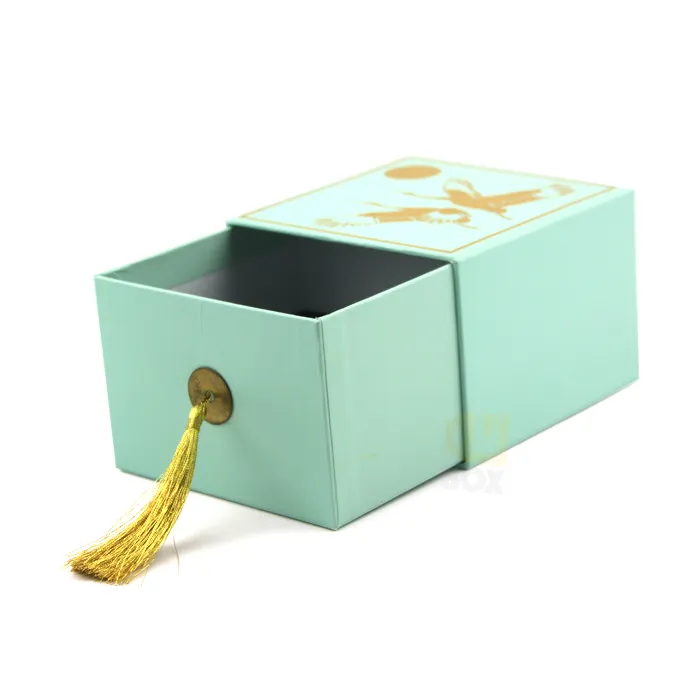  Custom Logo Gold Stamp Sliding Drawer Sponge Lining Bookmarks Packaging Paper Gift Box