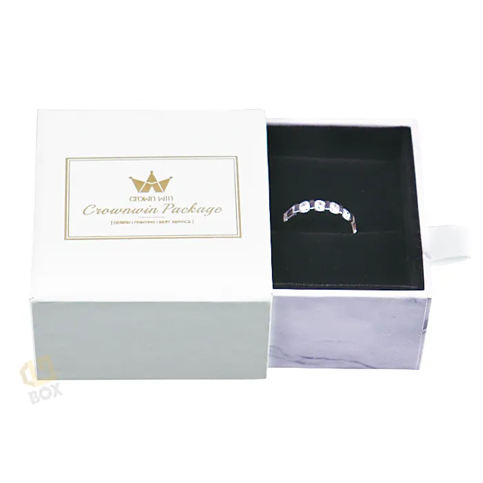 Crown Win Custom Jewelry Fancy Luxury Gift Drawer Slide Carton Box With Eva Foam Insert Packaging