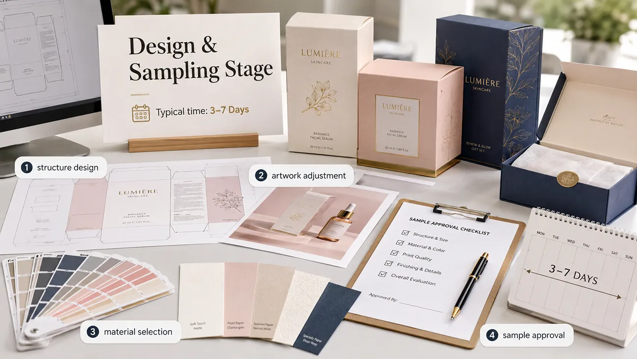 Sample confirmation before customized packaging box production