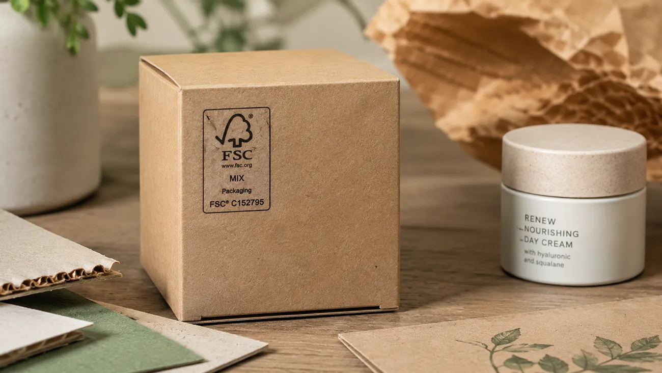 FSC certified luxury paper perfume box for Clean Beauty brand, made by Crown Win Box Manufacturer with customized bronzing process