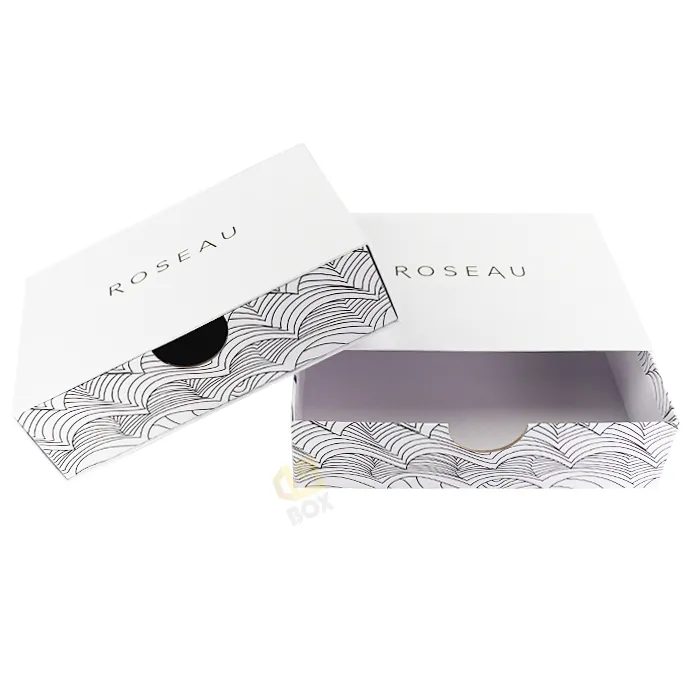 Manufacture Slide Out Drawer Packaging Sample Gift Custom White Cosmetic Packing Box
