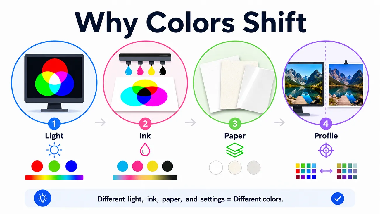 The core reason for the color difference between the screen and the print