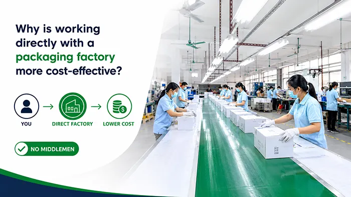Why is working directly with a packaging factory more cost-effective?