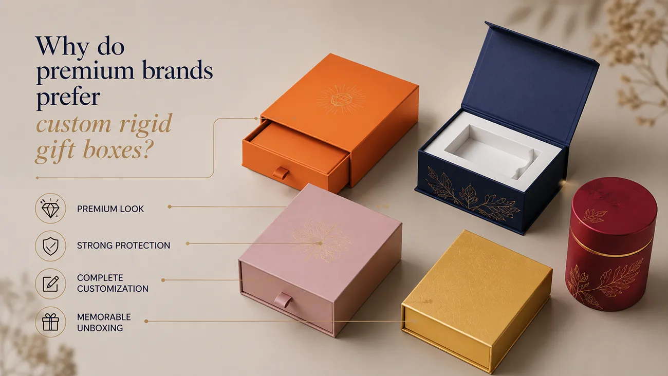Custom magnetic rigid gift boxes for premium skincare and cosmetic brand by Crown Win Packaging